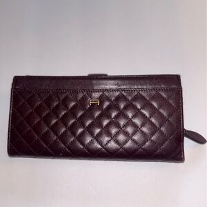 Etienne Aigner Quilted Burgundy Wallet